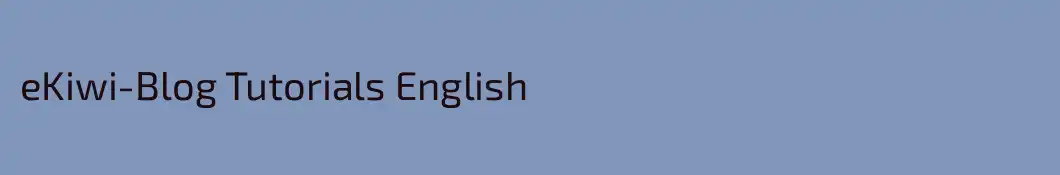 eKiwi-Blog Tutorials English
